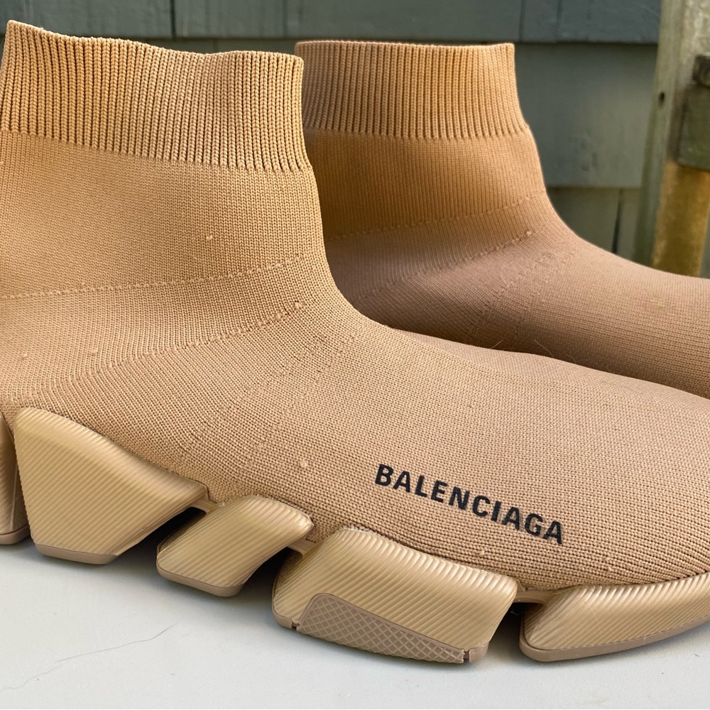 Balenciaga Speed 2.0 Recycled Knit Sneaker - BEIGE Size 11 USA - Picture 4 of 4